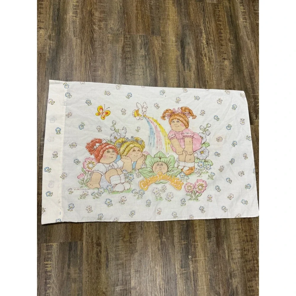 Cabbage Patch Kids Pillowcase Size 1983 Multicolor Standard Size Floral Cotton